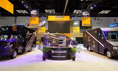 Velocity® M3 and Reach EV on display in the Utilimaster booth at the 2020 Work Truck Show