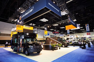 Velocity® M3 and Reach EV on display in the Utilimaster booth at the 2020 Work Truck Show